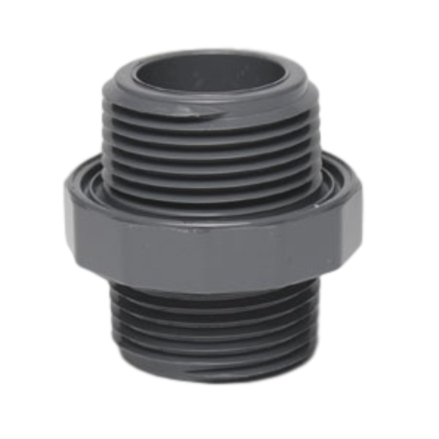 Dura 08303 O-Ring Nipple, 1 inch irrigation manifold fitting showing the O-ring seal and smooth exterior for leak-resistant connections.