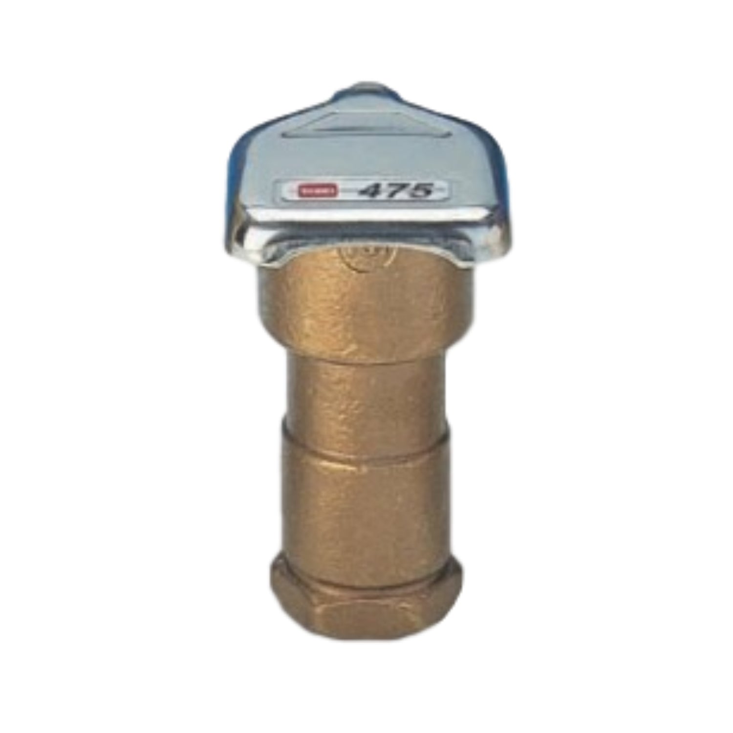 Front view of Toro 100-SLSC 1-inch one-piece single-lug quick coupler valve with standard cover and brass body, shown installed in valve box.