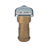 Front view of Toro 100-SLSC 1-inch one-piece single-lug quick coupler valve with standard cover and brass body, shown installed in valve box.