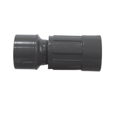 Lasco 1236-010 PVC 1 in Slip x FVCONN UltraZone irrigation valve adapter on white background, showing slip and FVCONN ends.