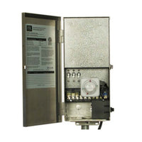 Front view of FX PotenzaX PX300TSS stainless steel 300W multi-tap transformer showing timer module and power cord.