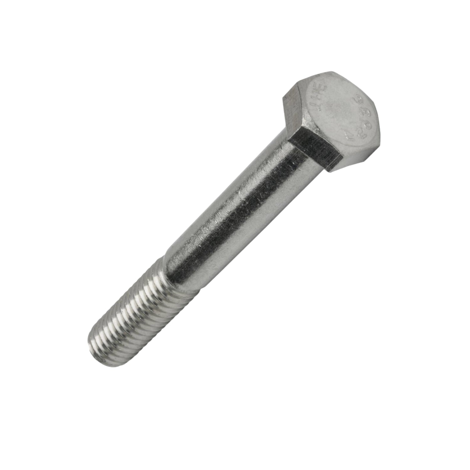 Close-up image of NDS 113BB stainless steel bolt, 2-1/2 in x 3/8 in, for 12 x 17 in valve box covers.