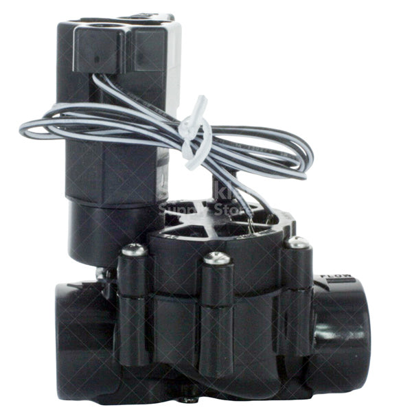 Top view of Rain Bird 100DVSS valve showing encapsulated 24VAC solenoid and access to bonnet screws for service.