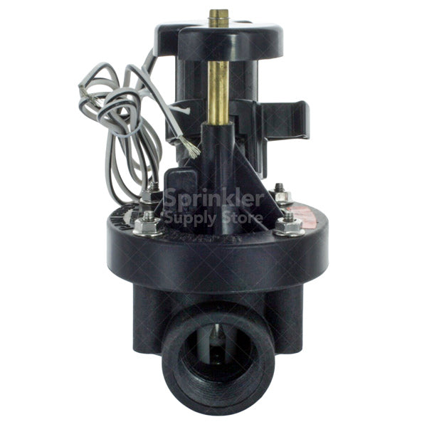 Top and side perspective of 100PESB valve highlighting the scrubber access area, flow control stem, and bonnet.