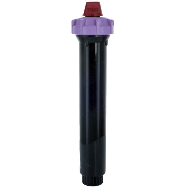 Front view of Toro 570Z PRX 6 in. pressure-regulating pop-up spray head with lavender effluent molded cap and visible body.