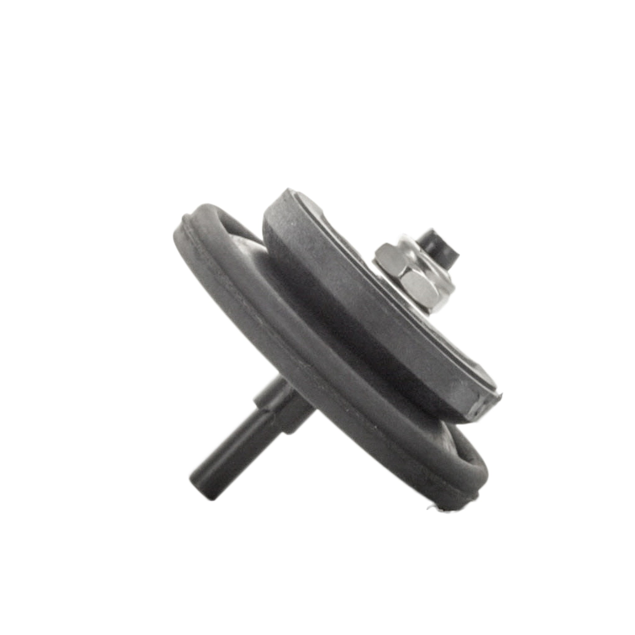 Angle view of Toro 102-0770 diaphragm assembly for P220 series 1.5-inch valve, highlighting diaphragm shape and retaining ring.