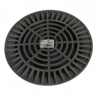 Side profile of NDS 1060 10-inch round grate highlighting 2-3/4" height and the soil‑tight connection lip.