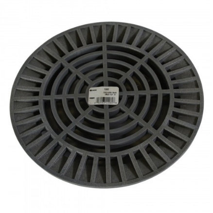 Side profile of NDS 1060 10-inch round grate highlighting 2-3/4" height and the soil‑tight connection lip.