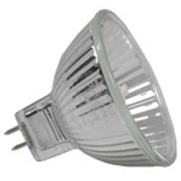HALCO MR16 20W halogen bulb with GU5.3 two-pin base, SureColor reflector and protective glass lens for precise accent lighting