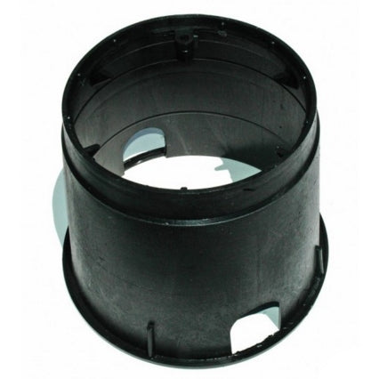 Front view of NDS 107B 6-inch round valve box (box only), showing the round opening and exterior profile used for irrigation valve access.