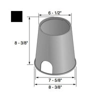 Side and angled view of NDS 107B 6-inch round valve box (box only), illustrating the depth and shape for placing valve assemblies in the ground.