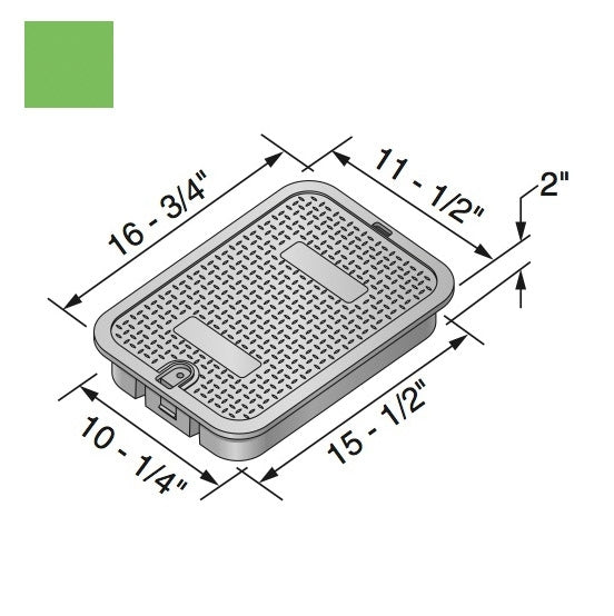 NDS 113C Valve Box Cover 14x19 Green | Sprinkler Supply Store