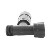 Rear and top view of PVC 1-inch irrigation tee showing overall shape, connection orientation, and compact size for residential and commercial systems.