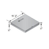 Close-up of NDS 1220 12-inch square black sump box cover showing textured lid surface and secure seating edge for use with NDS 12-inch sump boxes.