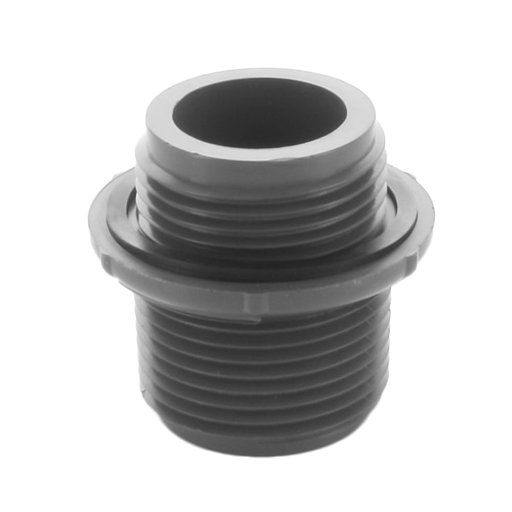White PVC Lasco UltraZone 1-inch male-to-male adapter part 1282-010 front view showing both threaded male ends and molded body.
