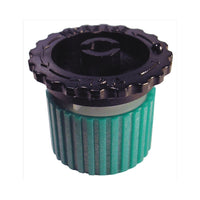 Green Weathermatic LX AAN 12A adjustable arc spray nozzle, 12 ft radius; stainless-steel radius adjustment screw visible on white background.