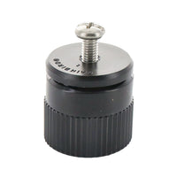 Front view of Rain Bird 1300AF adjustable full-circle flower bubbler nozzle showing stainless-steel adjustment screw and inlet filter screen for installation.