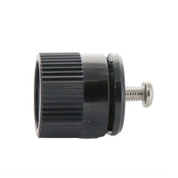 Rain Bird 1300AF bubbler nozzle mounted on a 1/2-inch riser, illustrating installation position and the adjustable screw used to tune flow and radius.