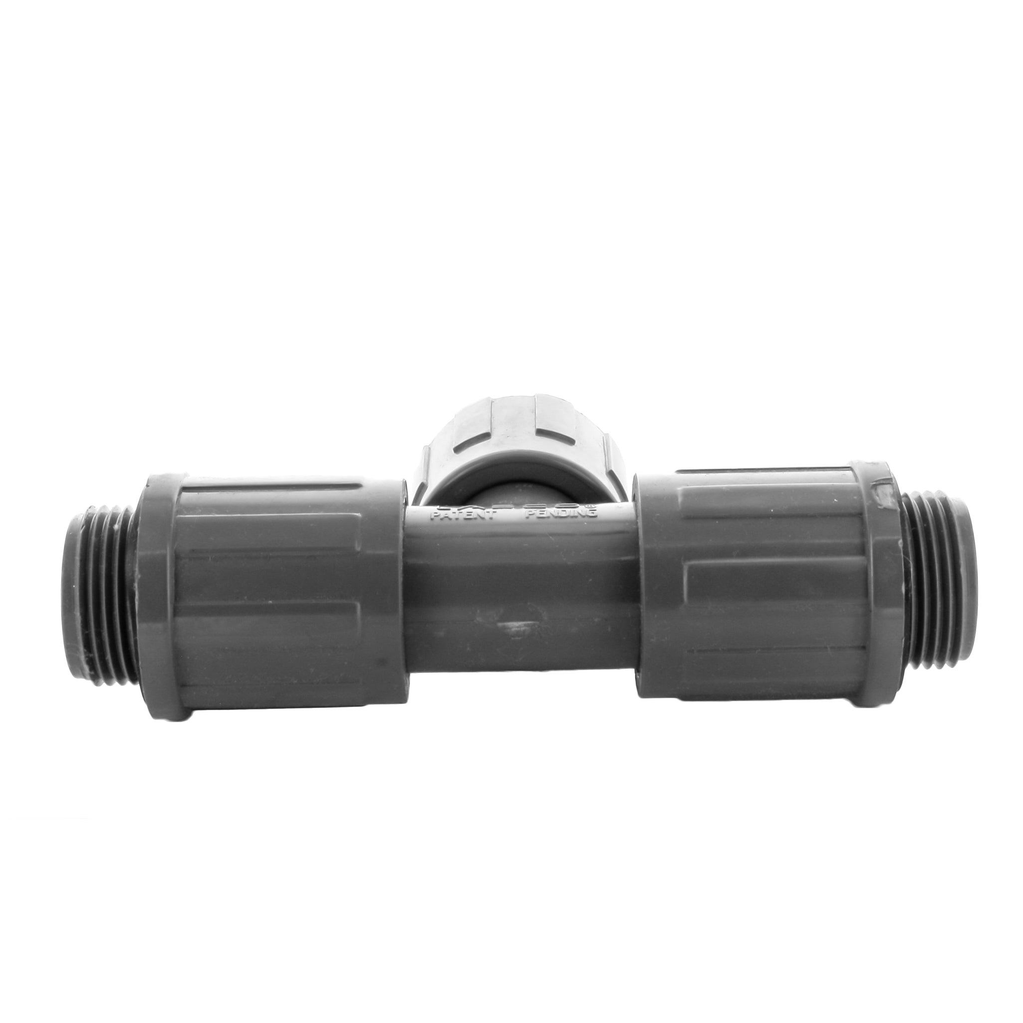 Lasco 1303-010 1" PVC Manifold Tee - Ring Nut & Two Valve Connections