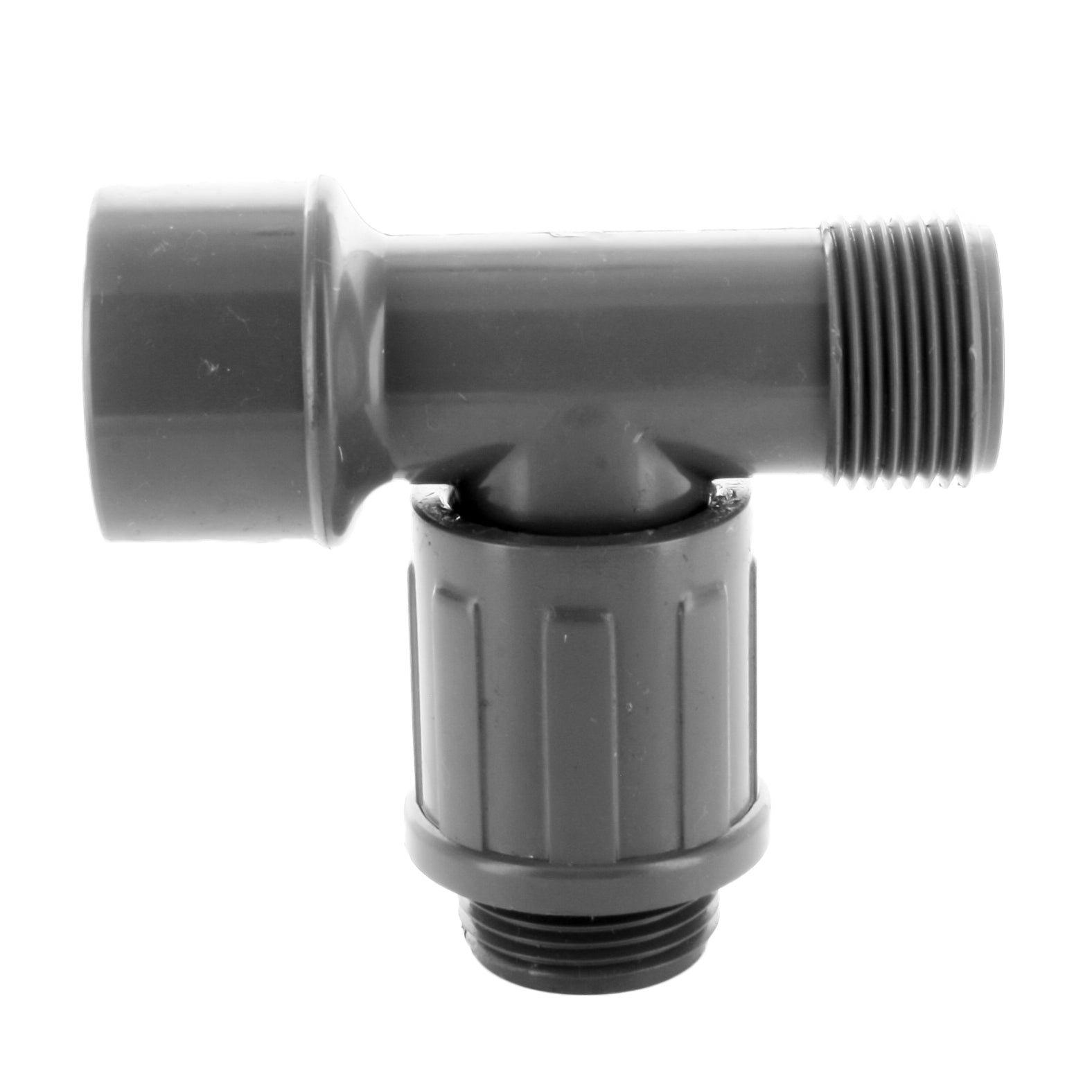 1 in. PVC Manifold Tee — Slip x Telescoping x MIPT (1304-010)