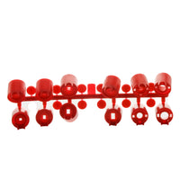 Hunter 130900SP red nozzle rack laid flat, displaying all twelve interchangeable nozzles and the central mounting post for PGP-ADJ rotors.