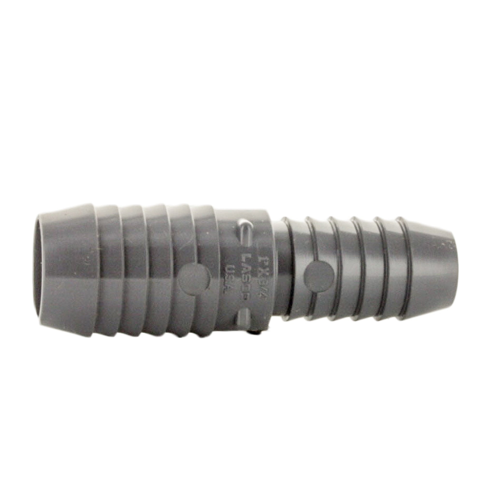 Packaged/group view of the PVC insert reducing coupling displaying the product shape, barbed fittings, and typical finish of the molding.