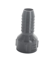 Front view of 3/4 in PVC insert female adapter (1435-007) showing barbed insert side and female threaded FPT end on white background.