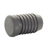 Angled photo of LASCO 1449-010 insert plug showing the insertion barb and gray PVC finish, intended for irrigation, potable water, and pool/spa applications.