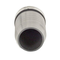 Macro image of LASCO 1449-010 1-inch PVC insert plug illustrating the molded tip, barb profile, and material texture for secure poly pipe connections.