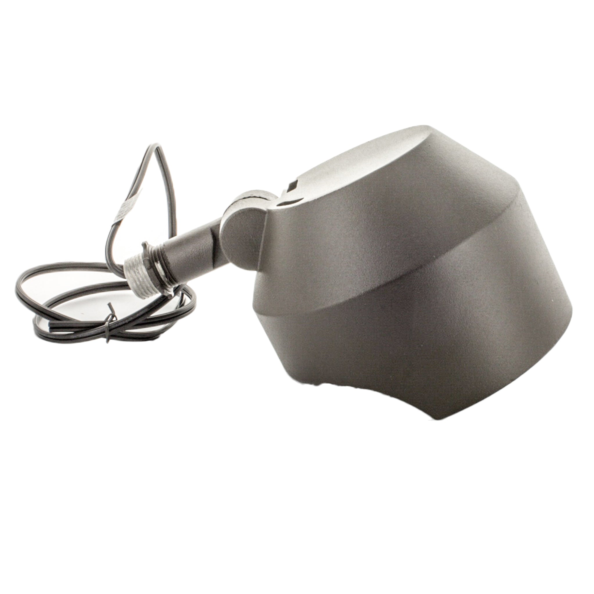 Side profile of Kichler 15390AZT bronze fixture highlighting the adjustable aiming mechanism, screw terminal base area, and textured finish.