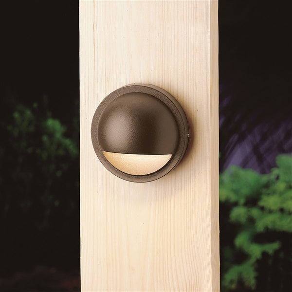 Kichler 15764AZT30R Half-Moon LED Deck Light, 3000K