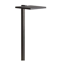 Textured black Kichler Shallow Shade large LED path light (15806BKT30R), integrated 3000K LED, 24-inch height and 8-inch width, aluminum housing.
