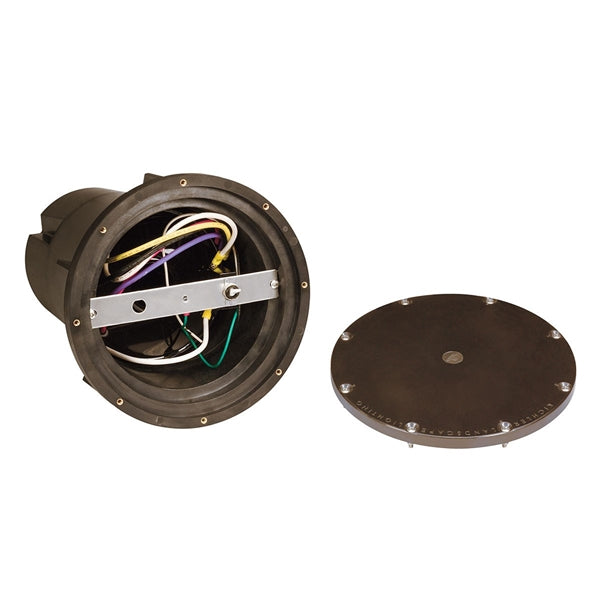 Kichler 15IGT300 300W in-ground landscape transformer, black wet-rated plastic enclosure, top-view product photo.