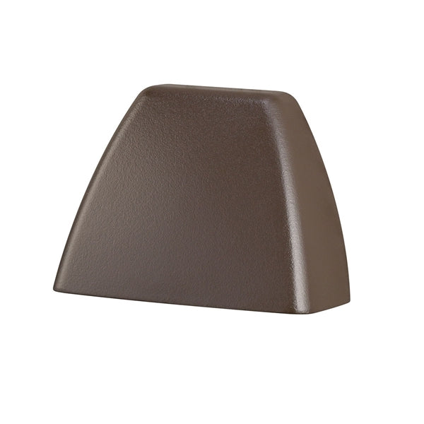 Kichler 16111AZT27 four-corner LED deck light in textured architectural bronze shown from a front-angle view.