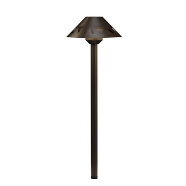 Kichler 16122AZT27 overlay path light in Textured Architectural Bronze over Textured Tannery Bronze, 21-inch height.