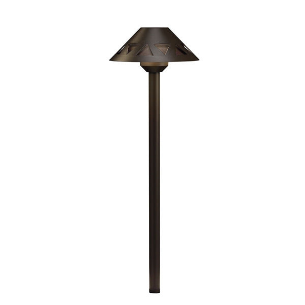 Kichler 16122AZT27 overlay path light in Textured Architectural Bronze over Textured Tannery Bronze, 21-inch height.