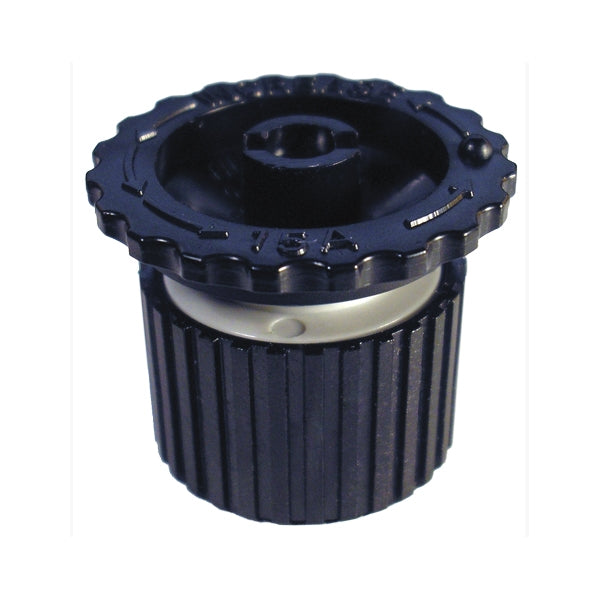 Weathermatic 17A-WM adjustable arc spray nozzle (gray) showing female threaded inlet, ABS body, and stainless steel radius adjustment screw.