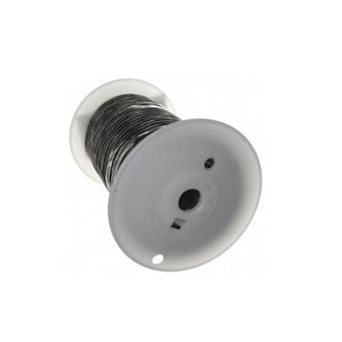 Roll of 18 AWG 10-conductor irrigation control wire on a 500 ft spool with black polyethylene jacket, close-up view.