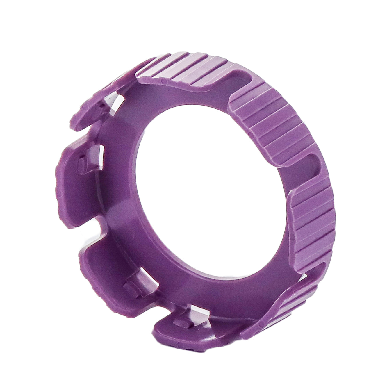 Rain Bird 1800NP purple snap-on cover installed on a 1800 Series spray head, demonstrating snap-fit compatibility and visibility.