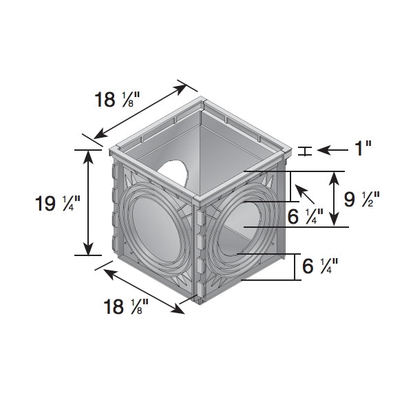 NDS 1804 18 in. x 18 in. Expandable Catch Basin - 4 Outlets