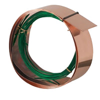Front product photo of Paige Electric grounding plate 4 in x 96 in with welded 6 AWG copper conductor attached, studio view.