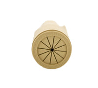 Packaged view of tan King 20111 low-voltage connector showing product shape, winged shell, and typical tan/beige color for easy selection.