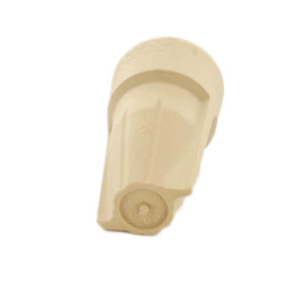 Close-up of the King 20111 tan waterproof connector interior and threaded contact area, highlighting petroleum-based sealant and copper contact.