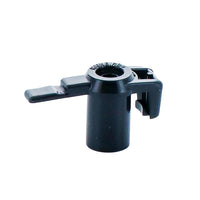 Front-facing view of Rain Bird MaxiBird Nozzle #7 (SKU 206592-07) showing the 23° outlet and threaded 1/2-inch male inlet, black finish, close-up.