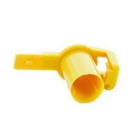 Side profile of Rain Bird MaxiBird #10 nozzle (206592-10) in yellow, highlighting outlet shape and nozzle body features for identification.