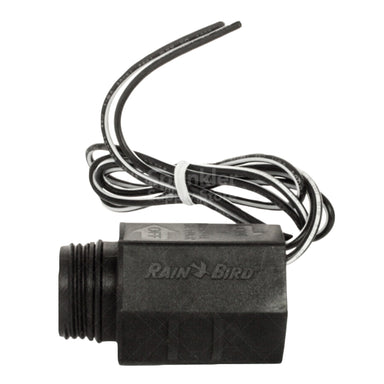 Side angle of Rain Bird 208588-01 solenoid kit highlighting the coil housing and attached filter, suitable for technician reference and installation.