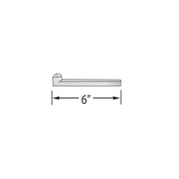 Close-up of an NDS 230 gray PVC installation stake end and ribbed shaft, highlighting the stake profile and attachment points for channel drains.