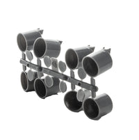 Close-up of Hunter 233200 grey low-angle nozzle rack installed on a PGP-ADJ rotor showing nozzle alignment and spray openings.