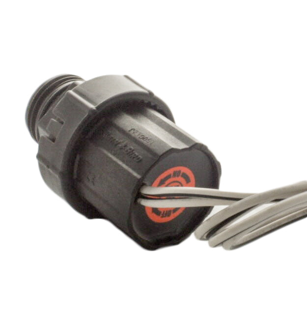 Close-up of Rain Bird 236239 solenoid coil and handle with visible threading and connector, illustrating the G4-style replacement design for PGA and PEB valves.