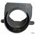 Gray NDS Spee-D 249 offset end outlet, showing outlet connection and flanged mounting base for Spee-D channel installations.